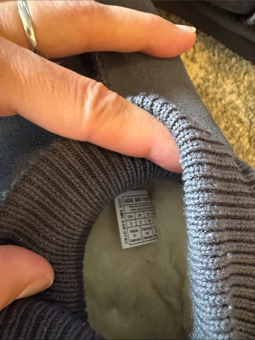 UGG Blue Gray Kids Classic Ultra Stretch Cuff